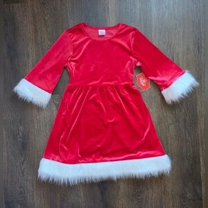 Holiday Time Mrs. Claus faux fur dress